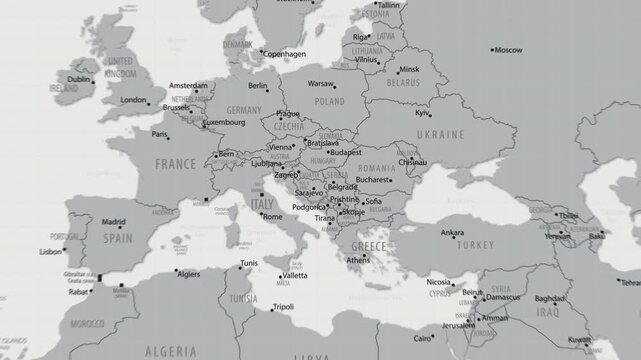 Hungary on the World Map. 4K animation.