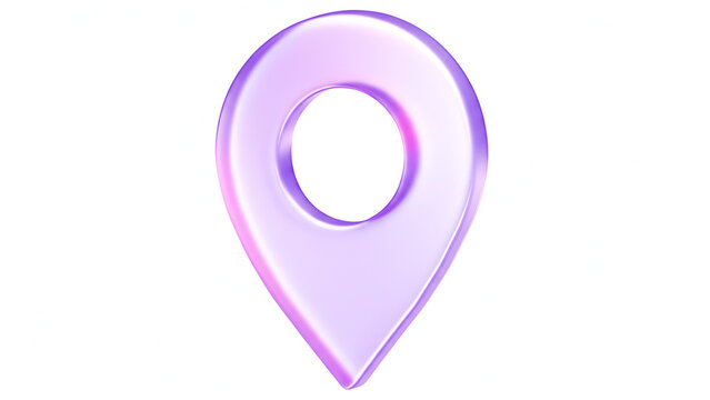 Map pin Minimal glassmorphism, location, pin icon, representing map, place, navigation, marker, in digital applications, map pointer, 3d rendering