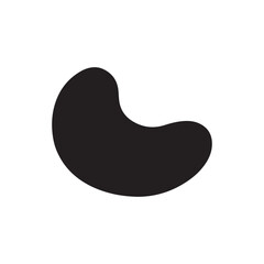 Cashew silhouette vector flat illustration on white background