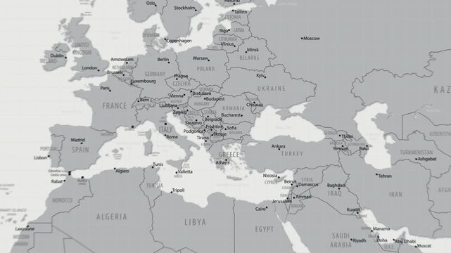 Romania on the World Map. 4K animation.