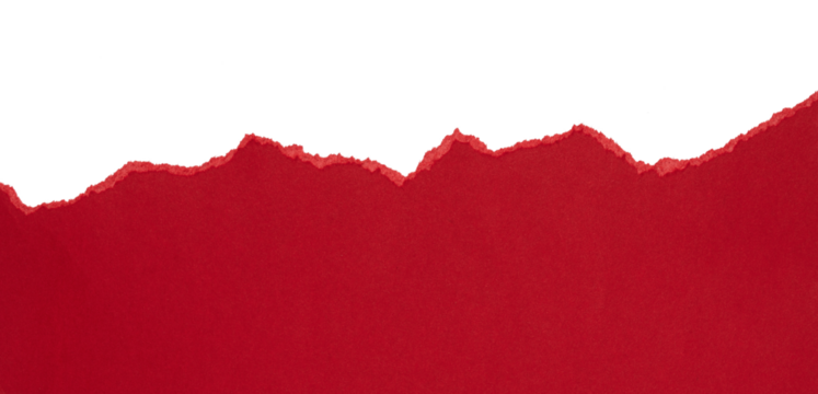 red torn or ripped paper isolated on transparent png background,realistic torn cardboard paper edges,torn or ripped red paper frame,christmas decoration,red paper background