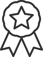 award ribbon icon with star outline  vector illustratio on white background
