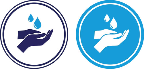 Handwashing hygiene icon vector   water drop hand care symbol set