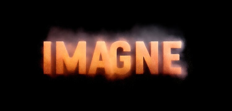 Spooky typography glowing with fiery mist effect