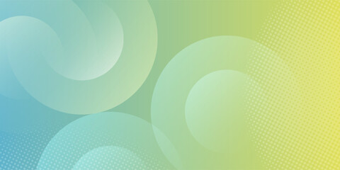 Colorful Abstract Gradient Background with Overlapping Circles and Halftone Pattern. Modern creative trendy design in vector illustration