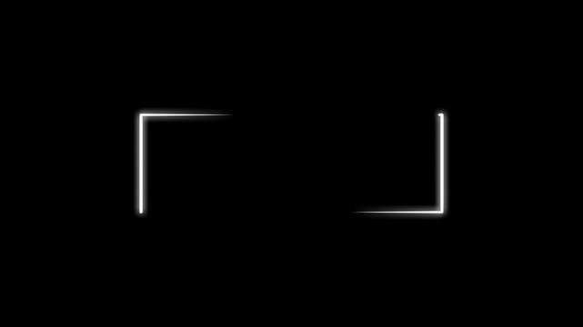Smooth glowing corner line animation with soft motion and transparent background. Ideal for overlays, transitions, frames, and modern motion design projects.