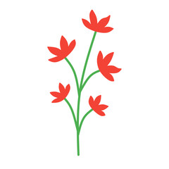 Simple red flowers on green stems