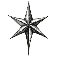 Five-pointed star with bold strokes and elegant form as a festive symbol. Concept of holiday decoration and Christmas spirit - celebration - tradition