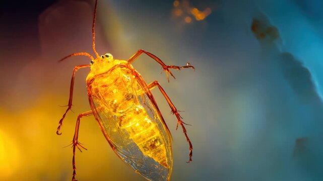 Video A detailed view of an insect on a smooth surface, suitable for macro  or entomology s