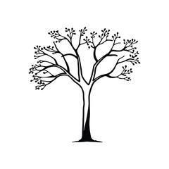  tree silhouette white background