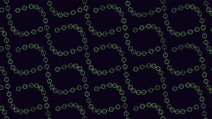 An intricate pattern of interconnected green circles displayed on a black background creates a floating effect, showcasing a visually captivating and dynamic design - Powered by Adobe