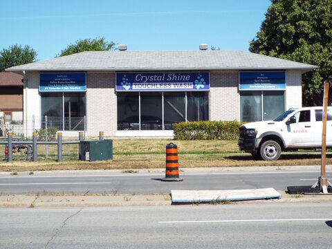  Gloucester, ON, Canada-June 26,2025:The storefront of "Crystal Shine Touchless Wash" at 1111 Ogilvie Rd.
