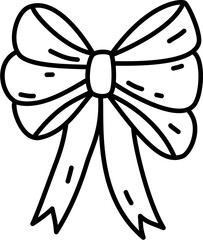 ribbon bow decorations doodle outline drawing 
