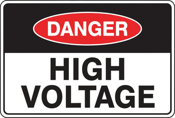 Danger high voltage warning sign electrical hazard safety symbol alert information alert vector