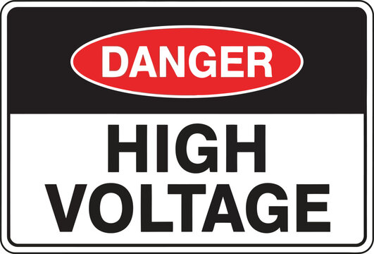Danger high voltage warning sign electrical hazard safety symbol alert information alert vector