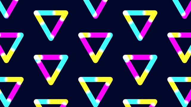 Vivid and dynamic diagonal pattern crafted from colorful overlapping triangles, forming a striking and energetic design in a seamless layout