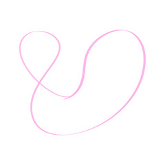 Pink Swirl Line Doodle Illustration