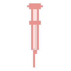Syringe icon for injection or vaccination pixel art medical graphic element