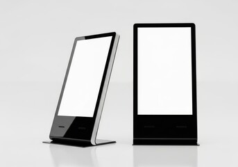 Kiosk digital signage mockup isolated on white background