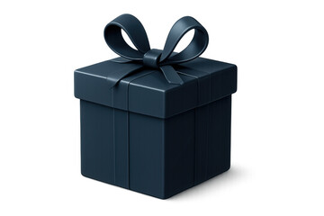 Dark blue gift box with ribbon celebrating special occasions, presenting surprises, and conveying appreciation