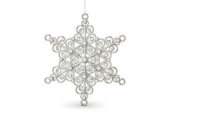 silver christmas ornament isolated on white background