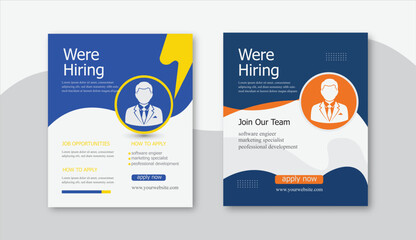 We're hiring" business recruitment social media post templates