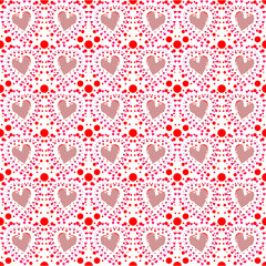 seamless pattern with red hearts