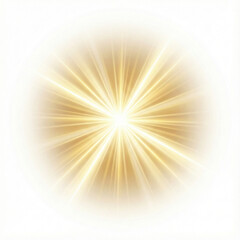 Obraz premium celestial golden white halo burst isolated on white background
