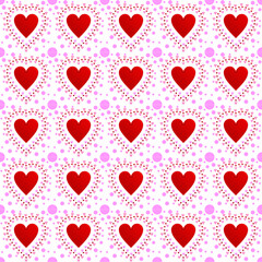 seamless pattern with red hearts