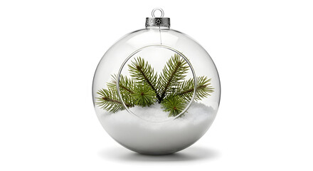 green christmas ball isolated on white background