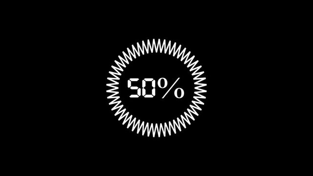 a digital graphic depicting a circular loading or progress indicator currently at 1% to 100% completion.