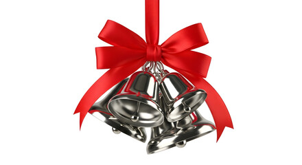 red ribbon bow isolated on white background