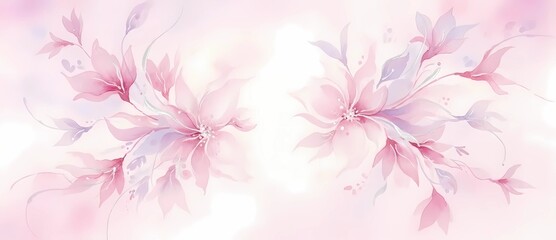 ピンクの花の背景素材：対照的なピンクの花のイラスト