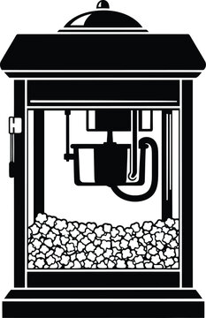 Retro popcorn machine vintage cinema snack cart classic concession stand icon vector vector