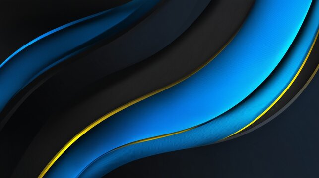 dynamic black and blue sports poster with curved energetic shapes and clean contrast
