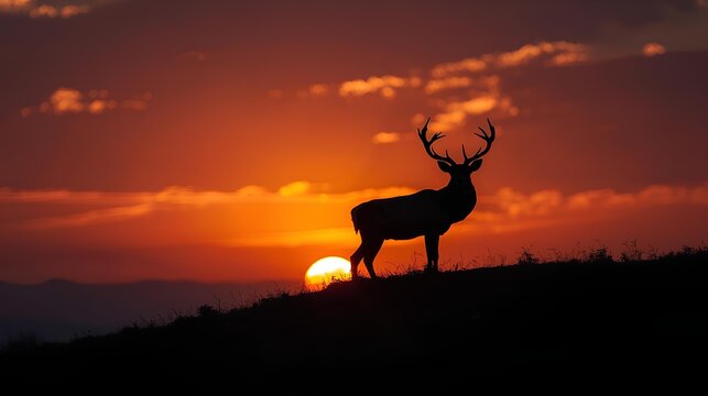 silhouette of deer - Powered by Adobe