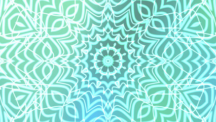 Symmetrical Neon Cyan and Mint Green Abstract Geometric Pattern Background