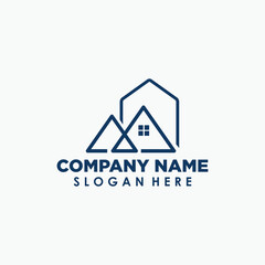 mount and home logo design template, building icon design