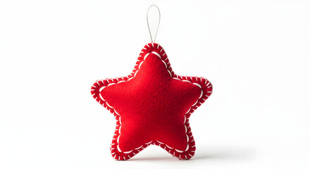 red christmas star isolated on white background