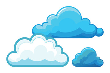 Blue Cartoon Clouds Vector Collection