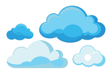 Simple Cloud Shapes Vector Set