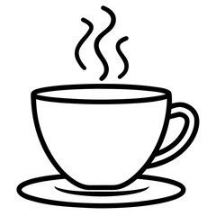 Line Art Hot Tea Cup