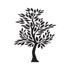 Obraz premium Elegant Hibiscus tree Art Vector & Flower Outline SVG