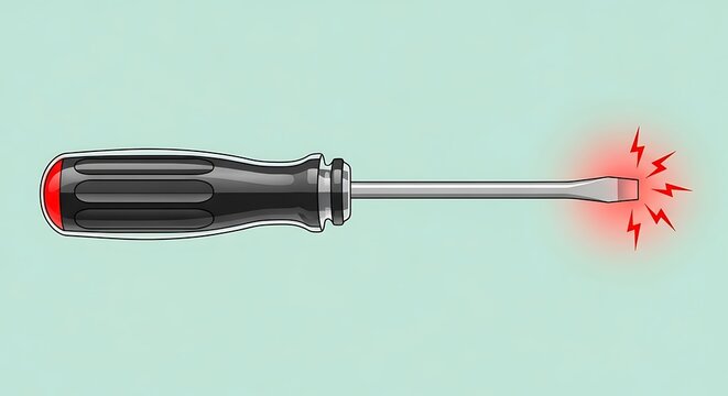 Illuminated Screwdriver Tip - Electrical Safety and Tool Concept.