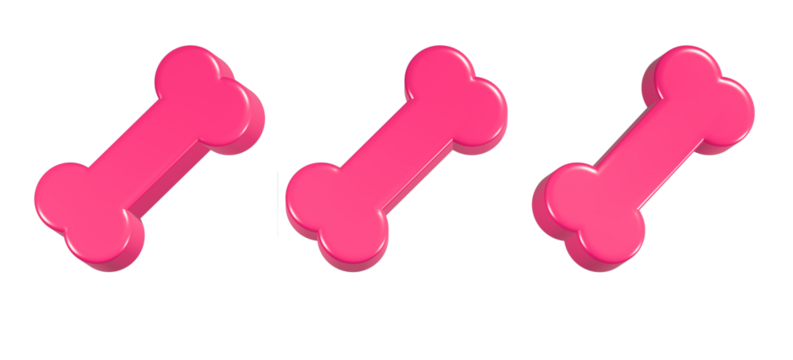 3d rendering icon bone in red color - Powered by Adobe