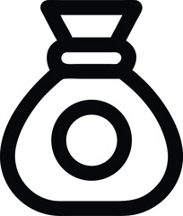 silhouette money bag icon on white background