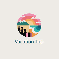Obraz premium Vacation trip company logo design
