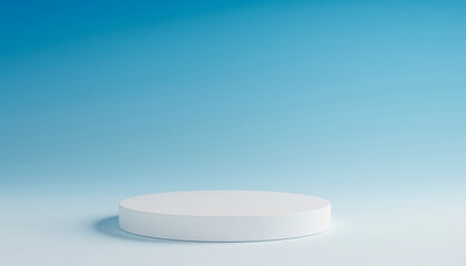 青い背景に白い台