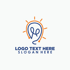 simple bulb logo design template, education logo template