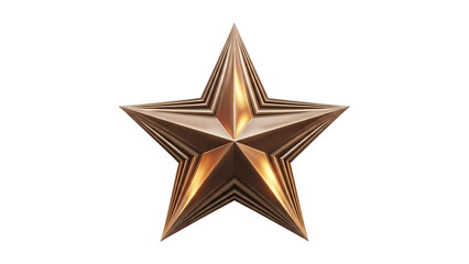 Obraz premium Bronze Metallic Star on Transparent Background - Elegant Graphic Element